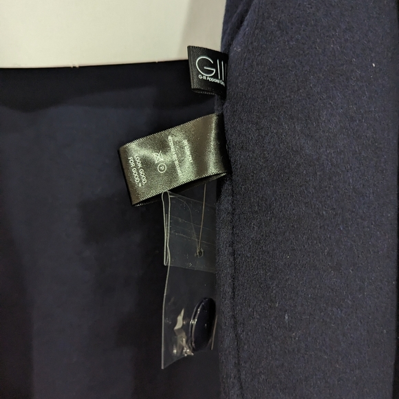 NWOT Kenneth Cole Navy Blue Blazer Long Sleeve Trench Coat s: L - Picture 7 of 7